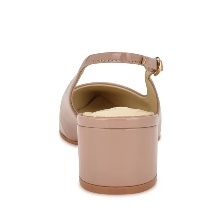 Nine West Heels Women Prepp Block Heel Slingback Pumps Natural Patent Nine West Heels Women Prepp Block Heel Slingback Pumps Natural Patent