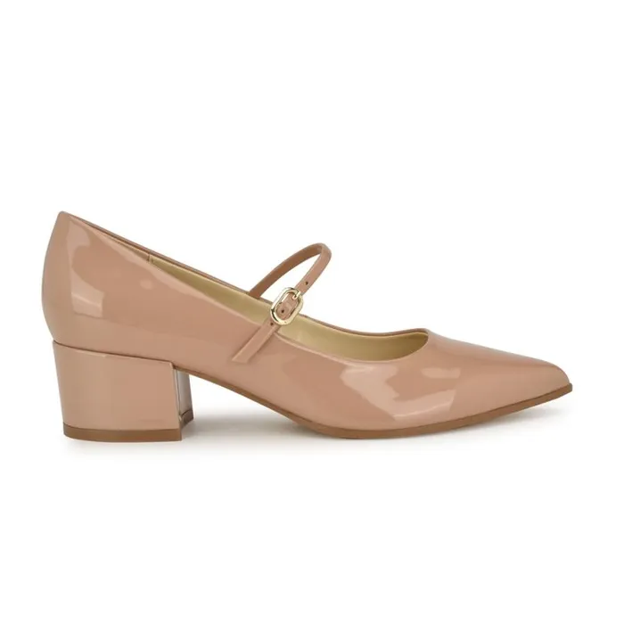 Nine West Heels Women Prix Mary Jane Pumps Nude Patent