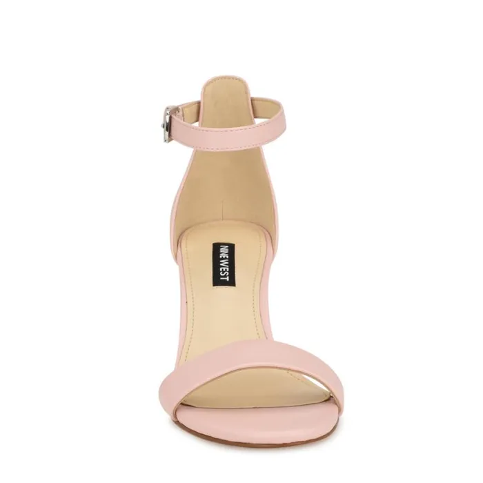 Nine West Heels Women Pruce Ankle Strap Block Heel Sandals Light Pink