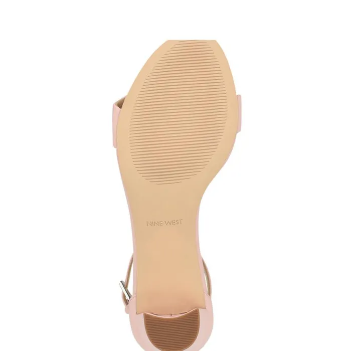 Nine West Heels Women Pruce Ankle Strap Block Heel Sandals Light Pink