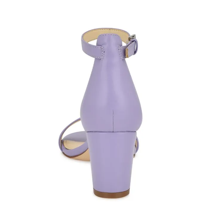 Nine West Heels Women Pruce Ankle Strap Block Heel Sandals Lilac Nine West Heels Women Pruce Ankle Strap Block Heel Sandals Lilac