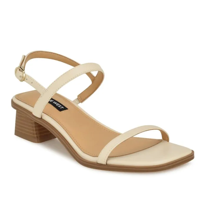 Nine West Heels Women Purdy Block Heel Sandals Ivory Nine West Heels Women Purdy Block Heel Sandals Ivory