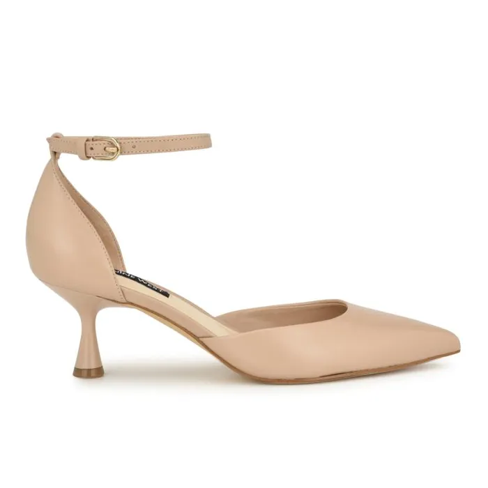 Nine West Heels Women Racha Ankle Strap Pumps Barely Nude