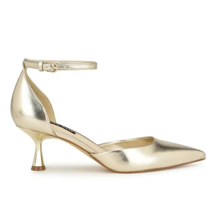 Nine West Heels Women Racha Ankle Strap Pumps Platino