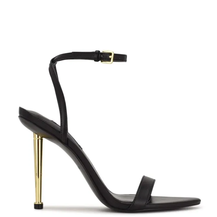 Nine West Heels Women Reina Ankle Strap Sandals Black