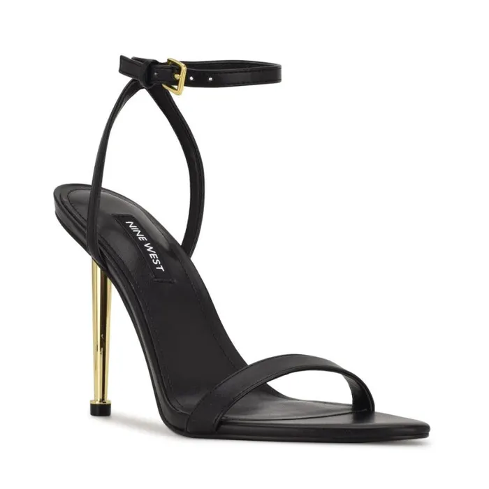 Nine West Heels Women Reina Ankle Strap Sandals Black Nine West Heels Women Reina Ankle Strap Sandals Black