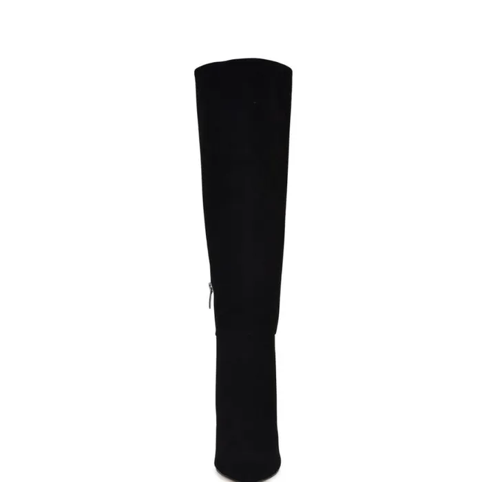 Nine West Heels Women Richy Heeled Boots Black Suede Nine West Heels Women Richy Heeled Boots Black Suede