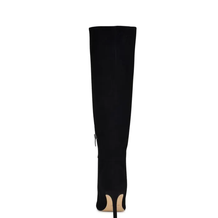 Nine West Heels Women Richy Heeled Boots Black Suede Nine West Heels Women Richy Heeled Boots Black Suede
