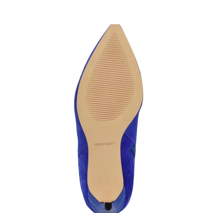Nine West Heels Women Richy Heeled Boots Blue Suede Nine West Heels Women Richy Heeled Boots Blue Suede