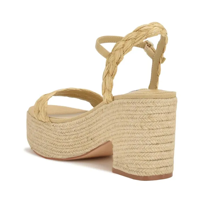 Nine West Heels Women Rivva Heeled Espadrille Sandals Natural Raffia Nine West Heels Women Rivva Heeled Espadrille Sandals Natural Raffia