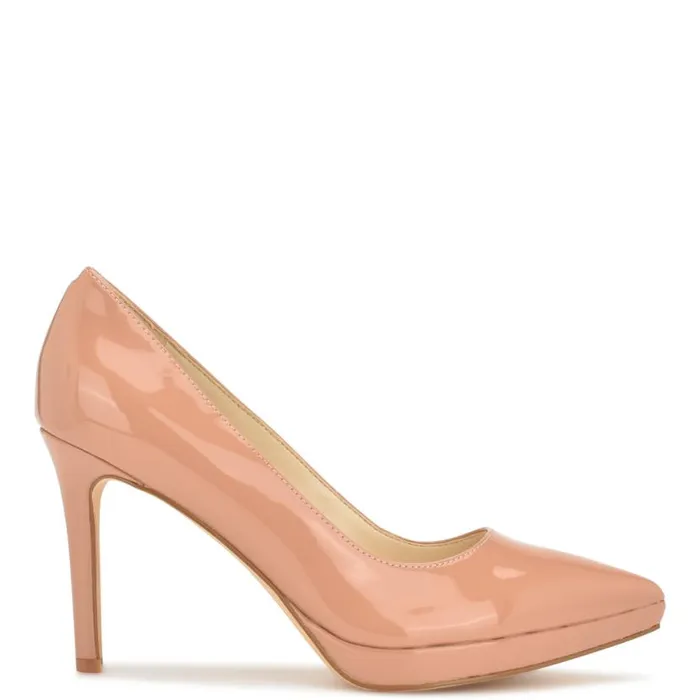 Nine West Heels Women Shelbe Platform Pumps Nude Patent