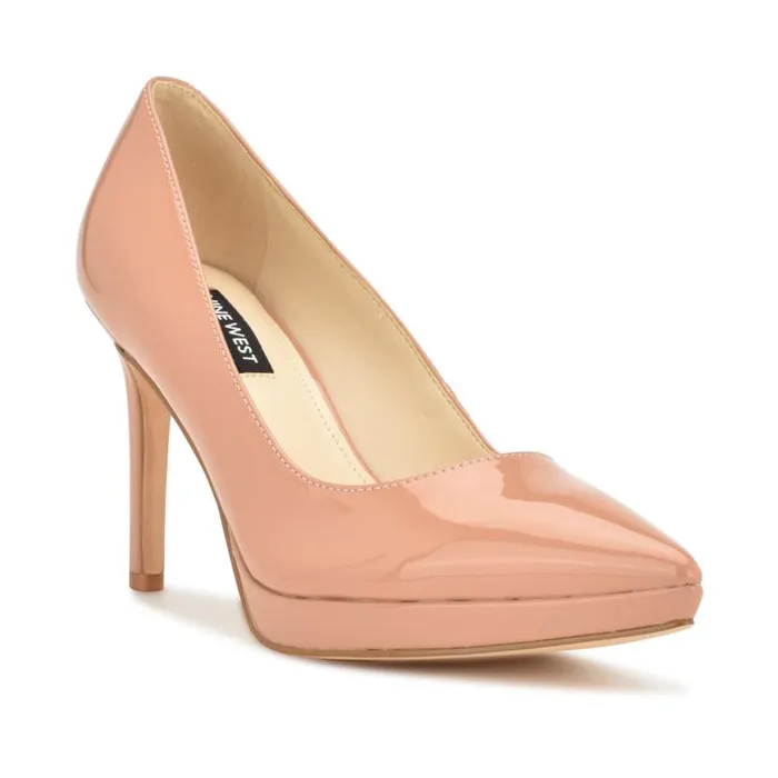 Nine West Heels Women Shelbe Platform Pumps Nude Patent Nine West Heels Women Shelbe Platform Pumps Nude Patent