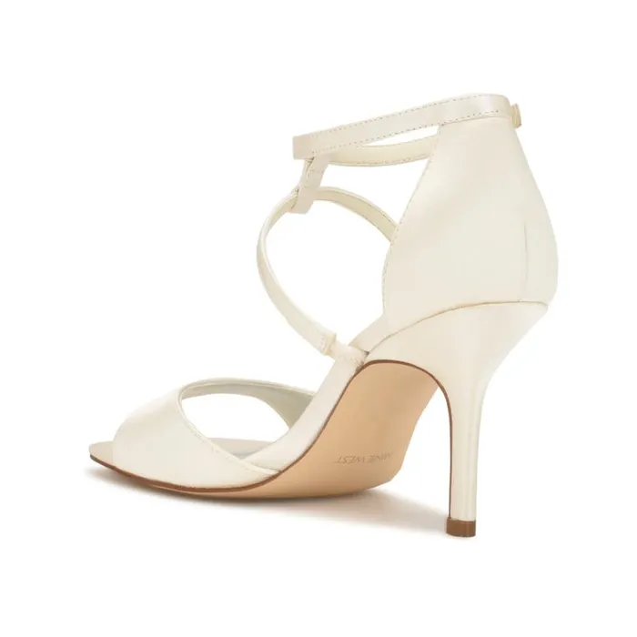 Nine West Heels Women Sighs Heeled Sandals Silver Shimmer