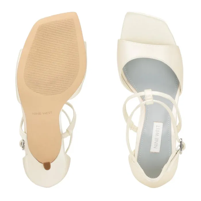 Nine West Heels Women Sighs Heeled Sandals Silver Shimmer