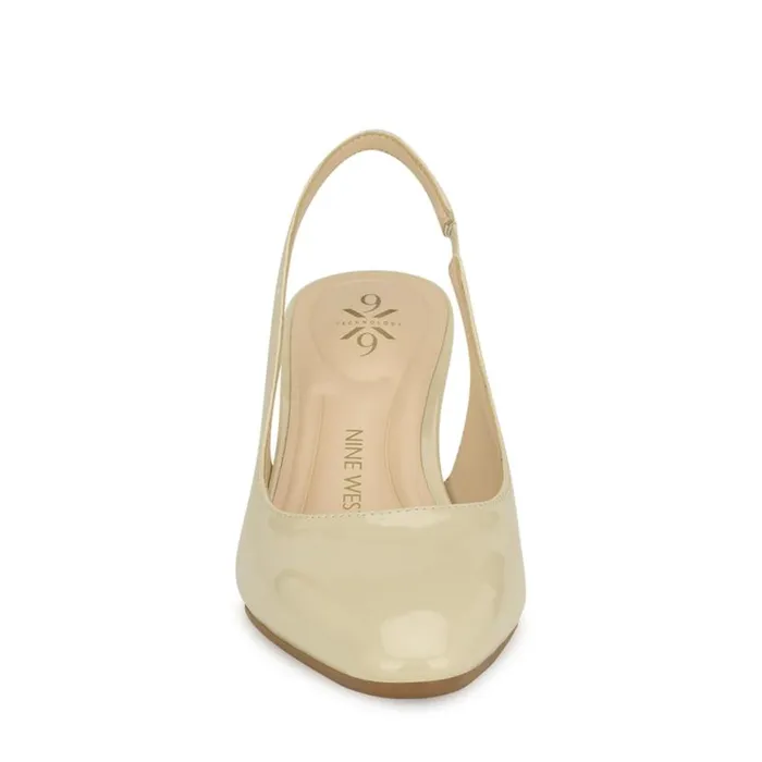 Nine West Heels Women Sinead 92159 Block Heel Slingbacks Ivory Nine West Heels Women Sinead 92159 Block Heel Slingbacks Ivory