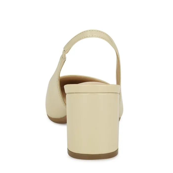 Nine West Heels Women Sinead 92159 Block Heel Slingbacks Ivory Nine West Heels Women Sinead 92159 Block Heel Slingbacks Ivory