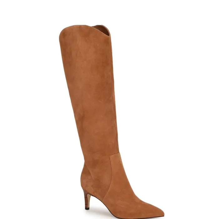 Nine West Heels Women Sirena Heeled Dress Boots Natural Suede Nine West Heels Women Sirena Heeled Dress Boots Natural Suede