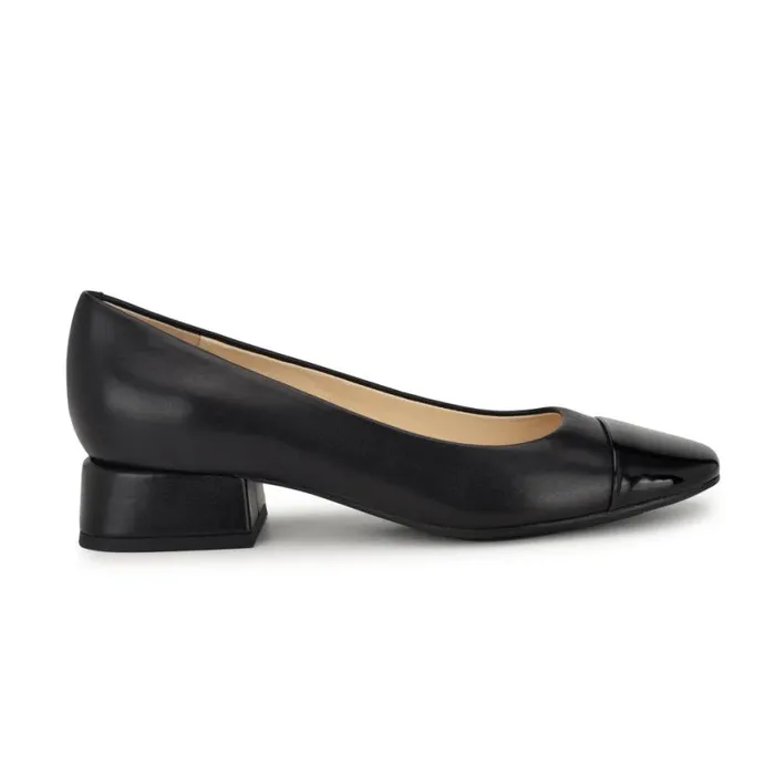 Nine West Heels Women Sophe Cap Toe Pumps Black Leatherblack