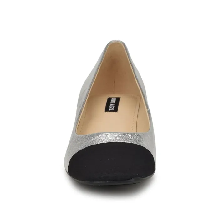 Nine West Heels Women Sophe Cap Toe Pumps Silverblack Nine West Heels Women Sophe Cap Toe Pumps Silverblack