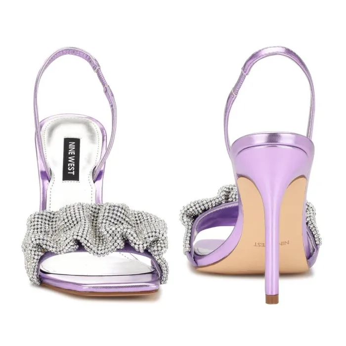 Nine West Heels Women Taray Heeled Sandals Light Purple Crystal Nine West Heels Women Taray Heeled Sandals Light Purple Crystal