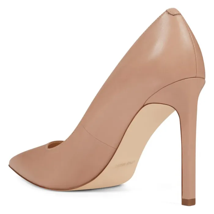 Nine West Heels Women Tatiana Pointy Toe Pumps Barely Nude Leather Nine West Heels Women Tatiana Pointy Toe Pumps Barely Nude Leather