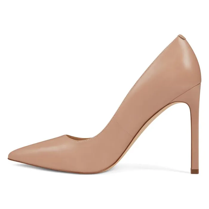 Nine West Heels Women Tatiana Pointy Toe Pumps Barely Nude Leather Nine West Heels Women Tatiana Pointy Toe Pumps Barely Nude Leather