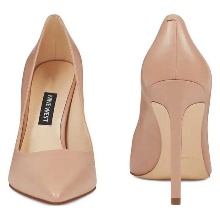 Nine West Heels Women Tatiana Pointy Toe Pumps Barely Nude Leather Nine West Heels Women Tatiana Pointy Toe Pumps Barely Nude Leather
