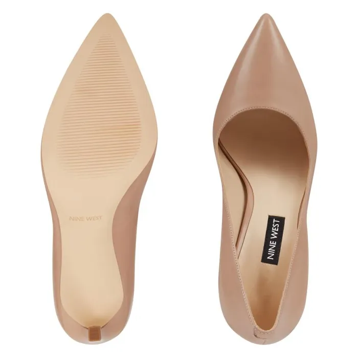 Nine West Heels Women Tatiana Pointy Toe Pumps Barely Nude Leather Nine West Heels Women Tatiana Pointy Toe Pumps Barely Nude Leather