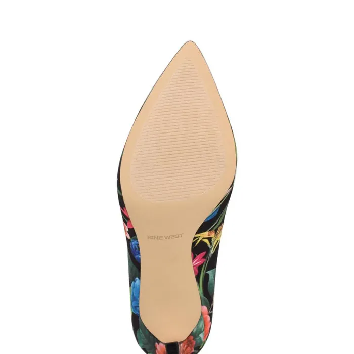 Nine West Heels Women Tatiana Pointy Toe Pumps Black Floral