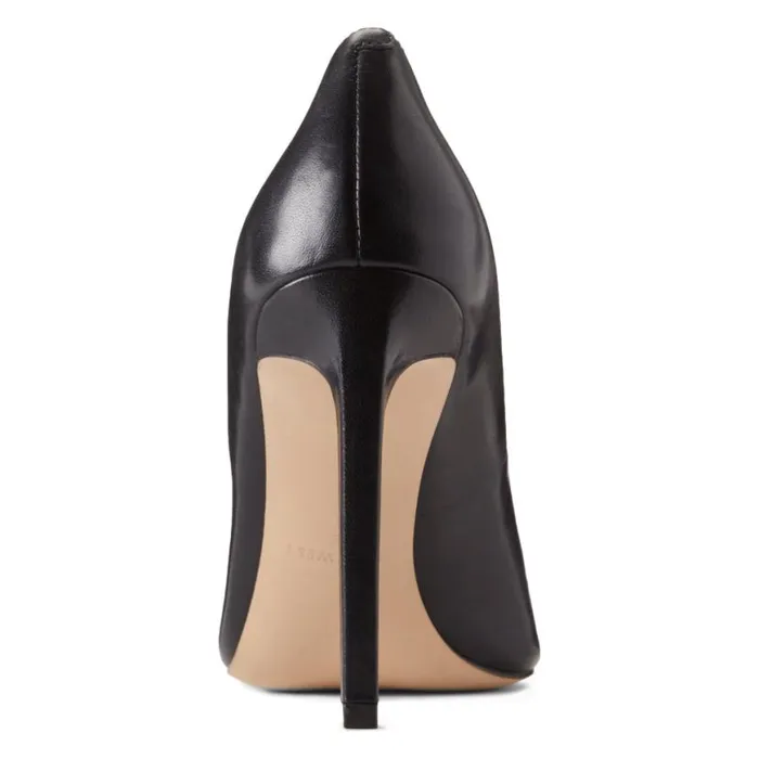 Nine West Heels Women Tatiana Pointy Toe Pumps Black Leather Nine West Heels Women Tatiana Pointy Toe Pumps Black Leather