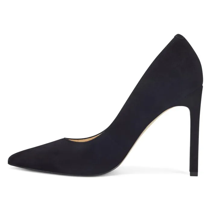 Nine West Heels Women Tatiana Pointy Toe Pumps Black Suede Nine West Heels Women Tatiana Pointy Toe Pumps Black Suede