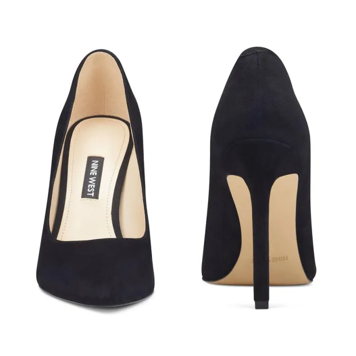 Nine West Heels Women Tatiana Pointy Toe Pumps Black Suede Nine West Heels Women Tatiana Pointy Toe Pumps Black Suede