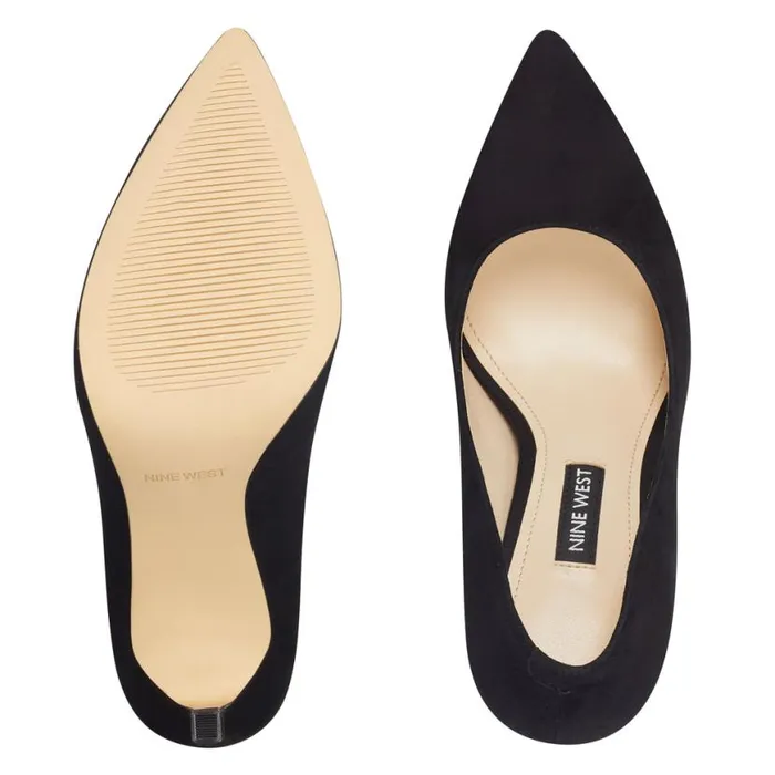Nine West Heels Women Tatiana Pointy Toe Pumps Black Suede Nine West Heels Women Tatiana Pointy Toe Pumps Black Suede