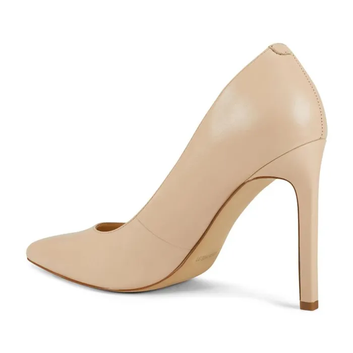 Nine West Heels Women Tatiana Pointy Toe Pumps Ivory Leather Nine West Heels Women Tatiana Pointy Toe Pumps Ivory Leather