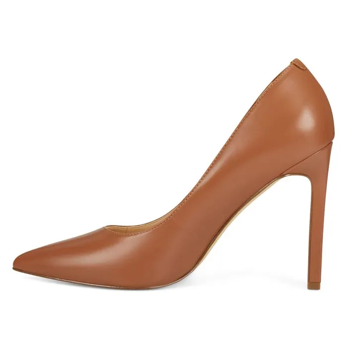 Nine West Heels Women Tatiana Pointy Toe Pumps Light Brown Leather Nine West Heels Women Tatiana Pointy Toe Pumps Light Brown Leather