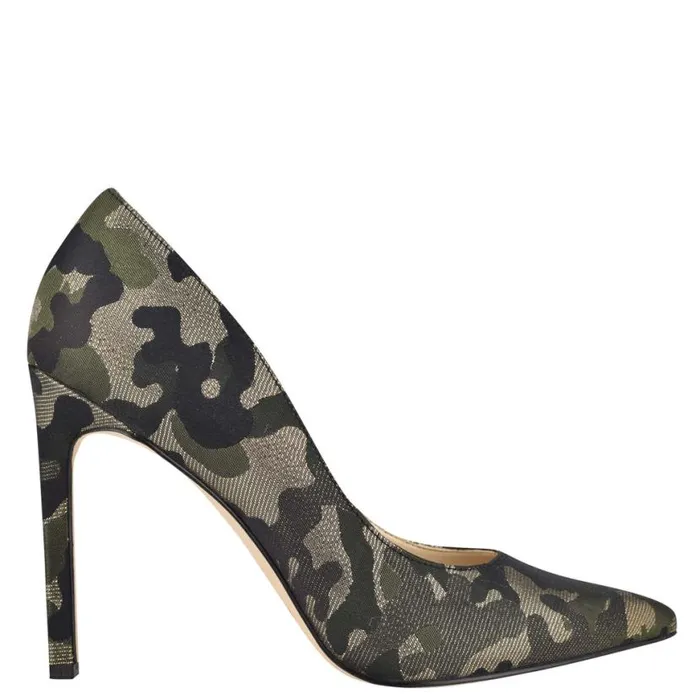 Nine West Heels Women Tatiana Pointy Toe Pumps Metallic Camo