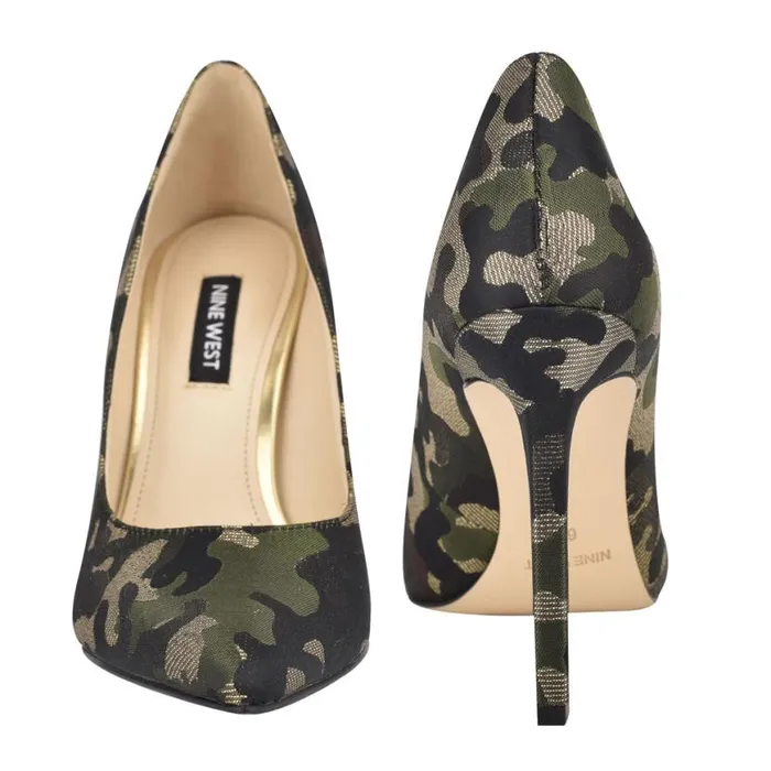 Nine West Heels Women Tatiana Pointy Toe Pumps Metallic Camo Nine West Heels Women Tatiana Pointy Toe Pumps Metallic Camo