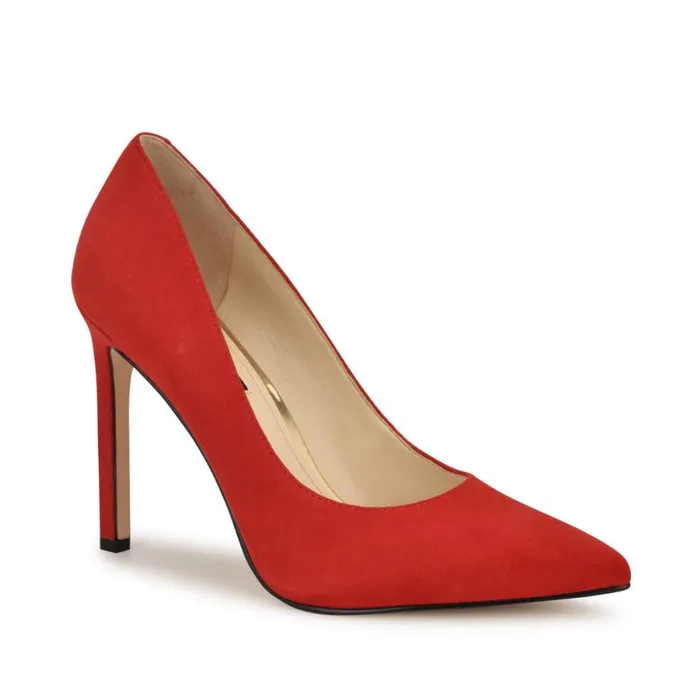 Nine West Heels Women Tatiana Pointy Toe Pumps Red Suede Nine West Heels Women Tatiana Pointy Toe Pumps Red Suede