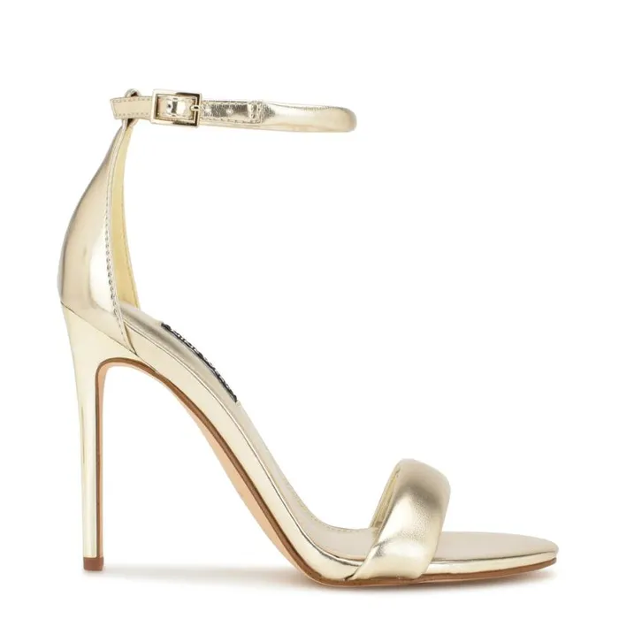 Nine West Heels Women Teeya Ankle Strap Sandals Platino