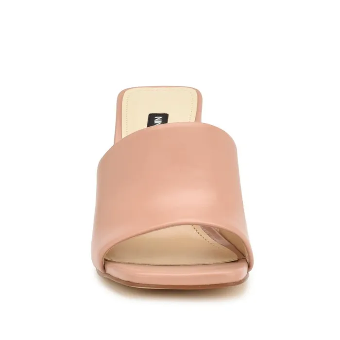 Nine West Heels Women Teice Heeled Slide Sandals Nude Nine West Heels Women Teice Heeled Slide Sandals Nude