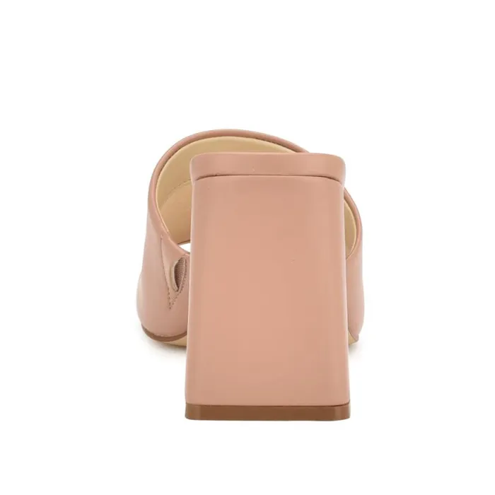 Nine West Heels Women Teice Heeled Slide Sandals Nude Nine West Heels Women Teice Heeled Slide Sandals Nude