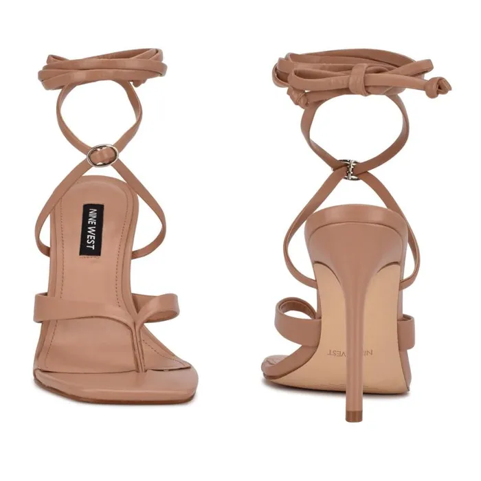 Nine West Heels Women Terrie Ankle Wrap Heeled Sandals Nude Nine West Heels Women Terrie Ankle Wrap Heeled Sandals Nude