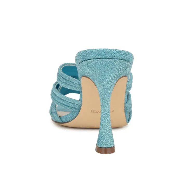 Nine West Heels Women Tracee Heeled Slide Sandals Medium Blue Nine West Heels Women Tracee Heeled Slide Sandals Medium Blue