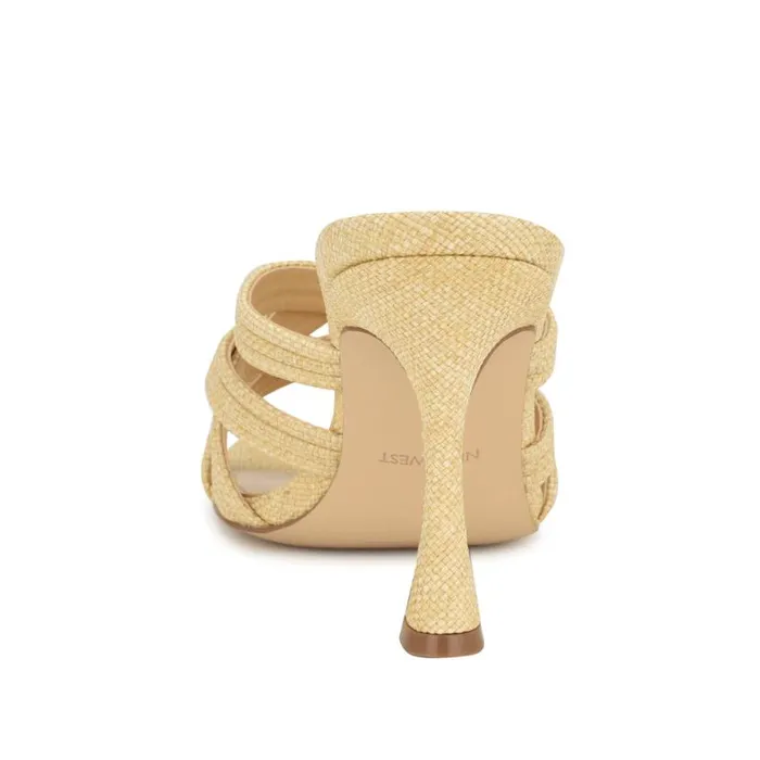 Nine West Heels Women Tracee Heeled Slide Sandals Natural