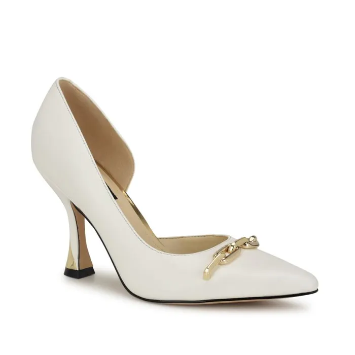 Nine West Heels Women Vampe D039Orsay Chain Pumps White