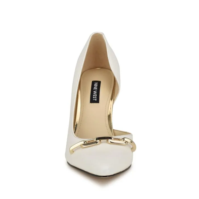 Nine West Heels Women Vampe D039Orsay Chain Pumps White