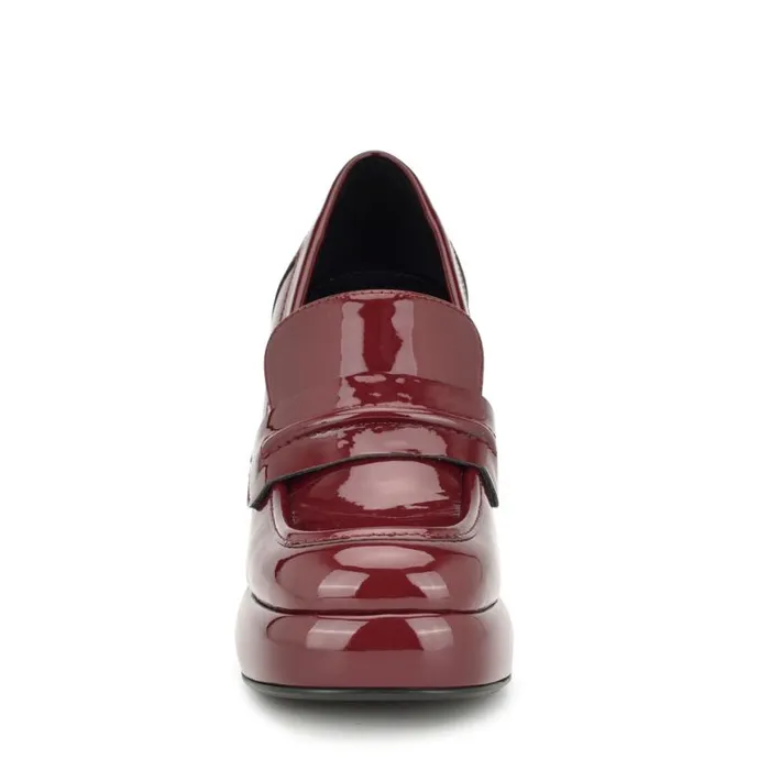Nine West Heels Women Verge Heeled Platform Loafers Medium Red