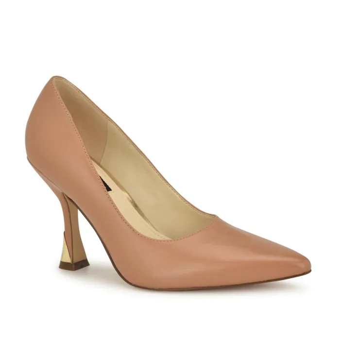 Nine West Heels Women Vylot Pointy Toe Pumps Natural Leather