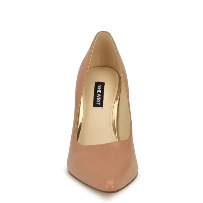 Nine West Heels Women Vylot Pointy Toe Pumps Natural Leather