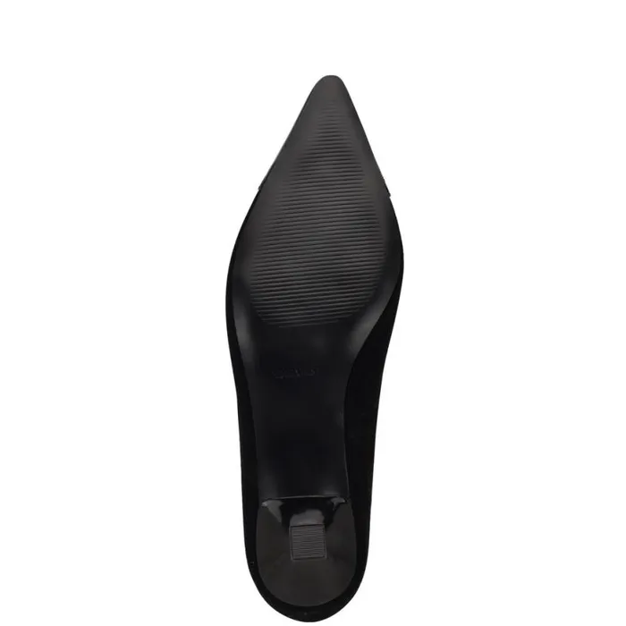 Nine West Heels Women Wendon Bow Pumps Black Suede Nine West Heels Women Wendon Bow Pumps Black Suede